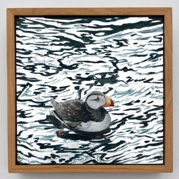 Puffin on Silver Leaf